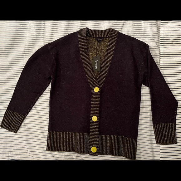 Allbirds Merino Wool Cardigan in Nebula - Lime Buttons - Picture 2 of 5